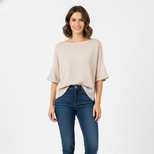 Eileen Fisher Light Beige Cowl Neck Sweater